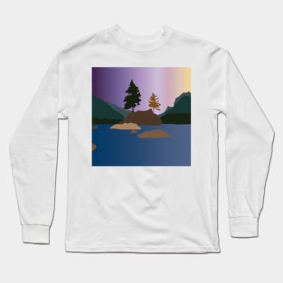 Colorful Gradient Landscape Lake Long Sleeve T-Shirt